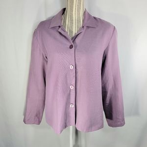 Andrea Viccaro Silk & Linen Purple Four Button Blazer Size Medium
